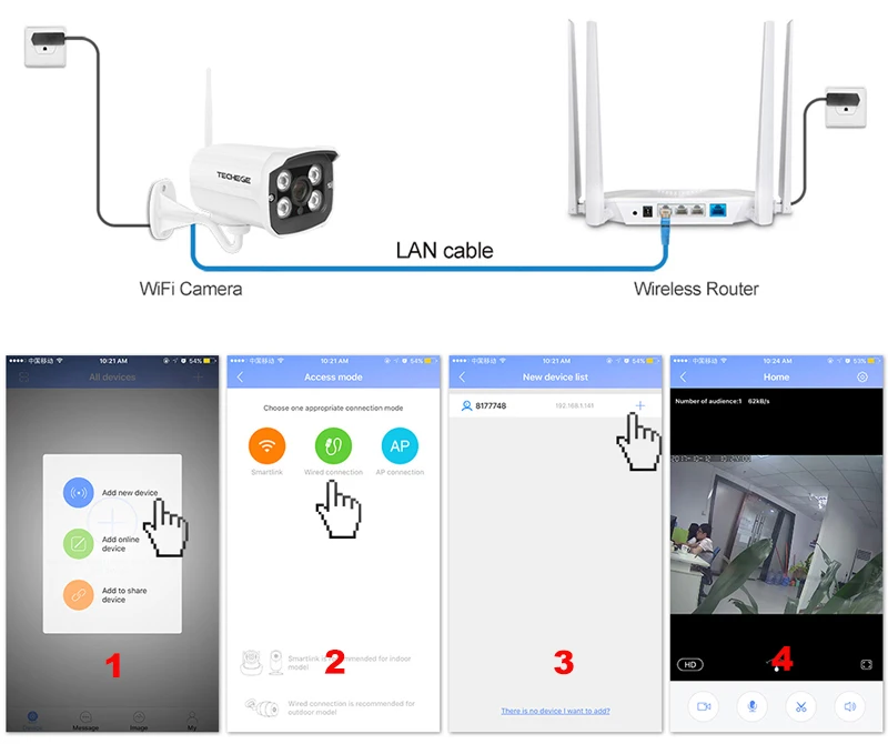 Techege мини 1280*720 P WI-FI IP Камера аудио Водонепроницаемый HD сети 1.0MP Wi-Fi камера Nignt видения и беспроводной камера yoosee