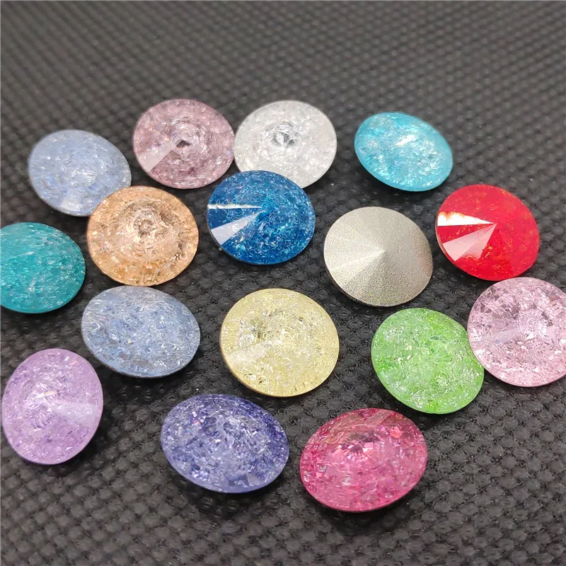 

Ice color Round Rivoli, Pointback rhinestone dress decoration