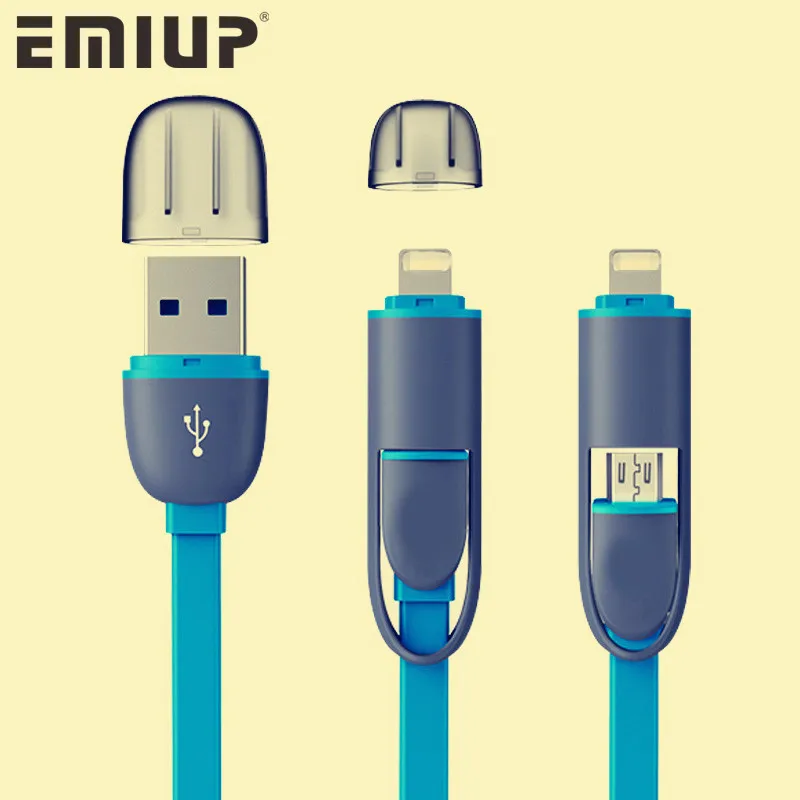 2 in1 USB Cable Charger for iPhone 5s 6 6s plus Micro USB Charger Cable for Samsung Xiaomi Huawei HTC Fast Charging Phone Cable