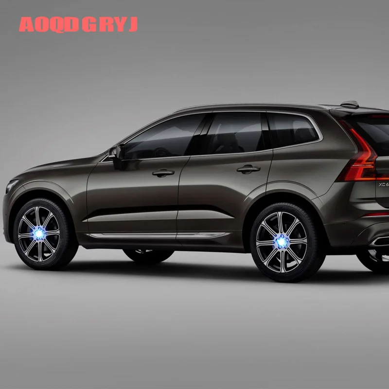 Аксессуары для стайлинга автомобилей колпачки ступицы 4 шт. для Volvo XC60 XC90 S90 S60- светодиодный колпачок ступицы колеса синий