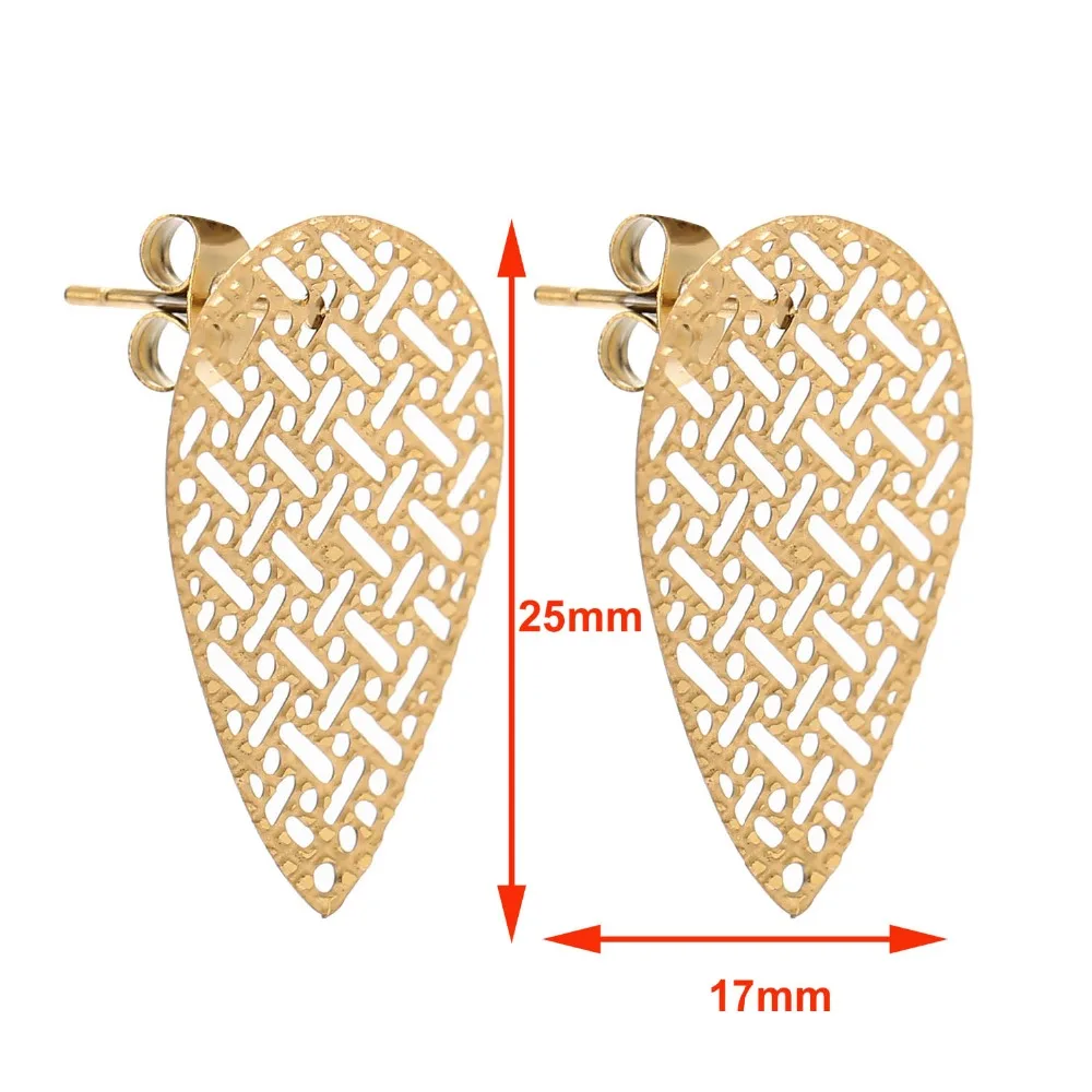 10 шт./лот, золотые серьги-гвоздики, серьги-столбы, пустотелые серьги гвоздики с петлей для самостоятельного изготовления