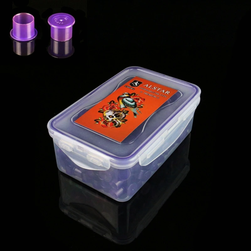 

AlSTAR 800pc Plastic Tattoo Ink Cups Caps 11*10mm purple Medium Classic Without Base Ink Caps Tattoo Pigment Cups colores tattoo