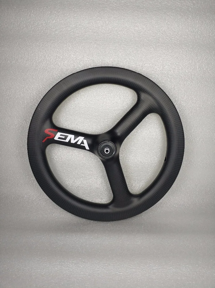 14inch255 carbon tri-spoke wheel 3K matt (1)