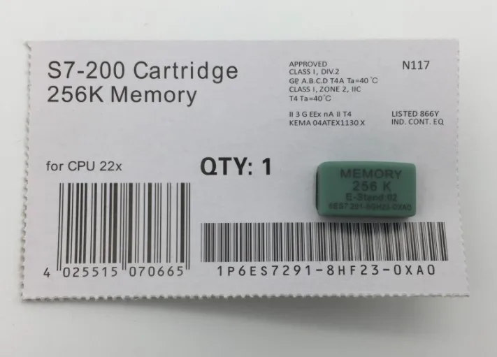 Brand New Siemens S7-200 Cartridge 64k Memory 6ES7291-8GF23-0XA0 