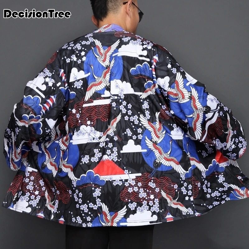 2019 summer mens kimono japanese clothes streetwear casual kimonos jackets harajuku japan style cardigan outwear