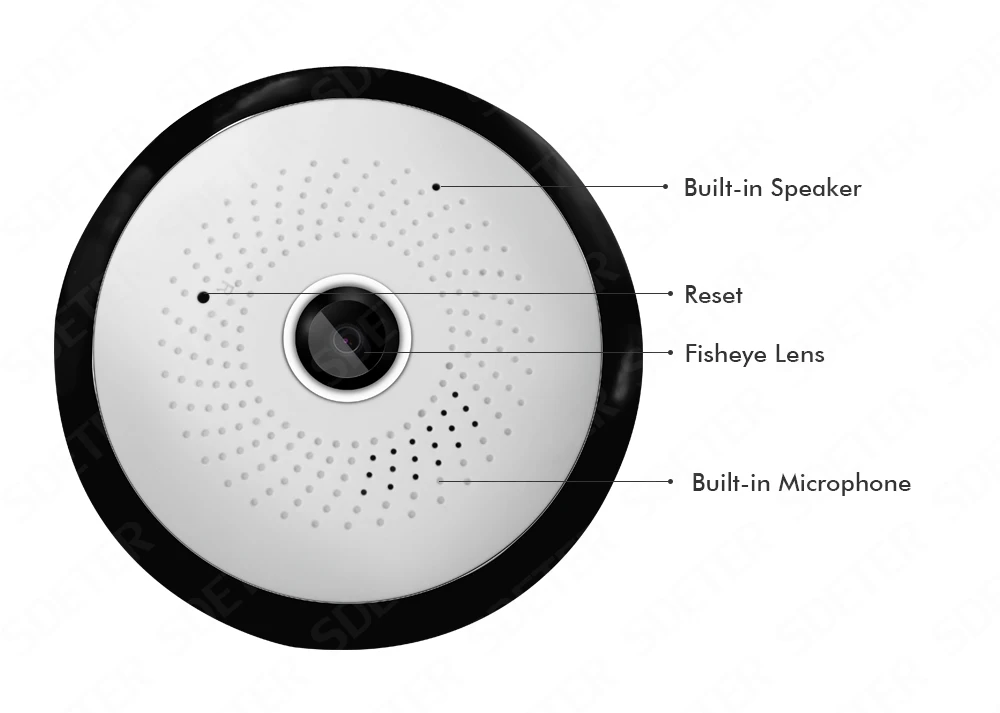SDETER 1080P беспроводная wifi камера IP лампа CCTV камера панорамный рыбий глаз светодиодный светильник камера безопасности Ночное Видение Движения сигнализация