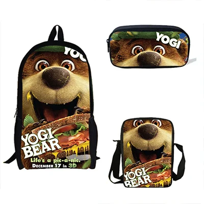 Индивидуальные школьные сумки CartoonYogi с принтом медведя, школьный рюкзак для девочек и мальчиков, ортопедические школьные рюкзаки для детей