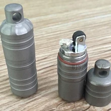 Ручной работы 5*1,2 см чистый титан TA2 Водонепроницаемый Зажигалка Мини-ключ кулон
