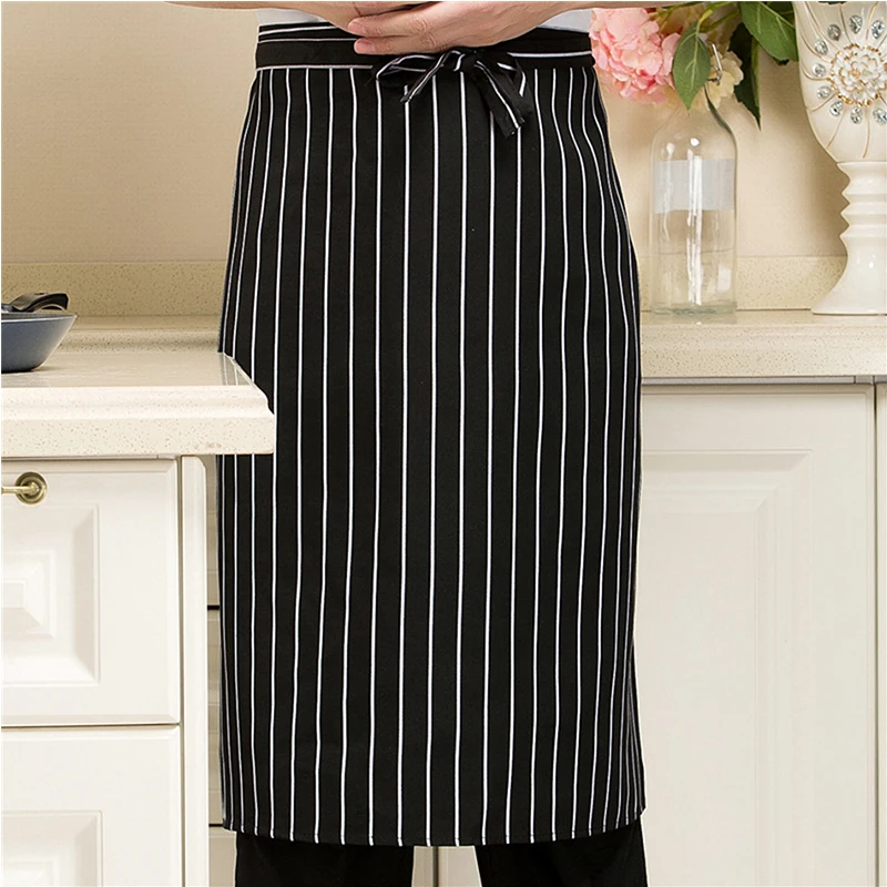 Wholesale price Women's Striped Kitchen Apron Men's Useful Cooking Grid Adjustable Chef Accessories Kitchen Apron new coat chef