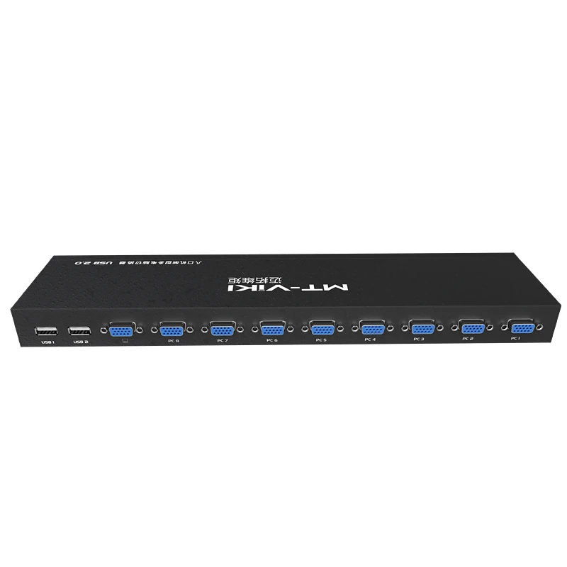 8 Port Smart KVM Switch Manual Key Press VGA USB Wired Remote Extension Switcher 1U Console with Original Cable 801UK-L