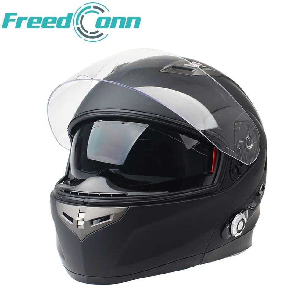 

2017 FreedConn Smart Bluetooth Motorcycle Helmet Built in Intercom Device Support 3 riders Talking 500m and FM Dot Standard