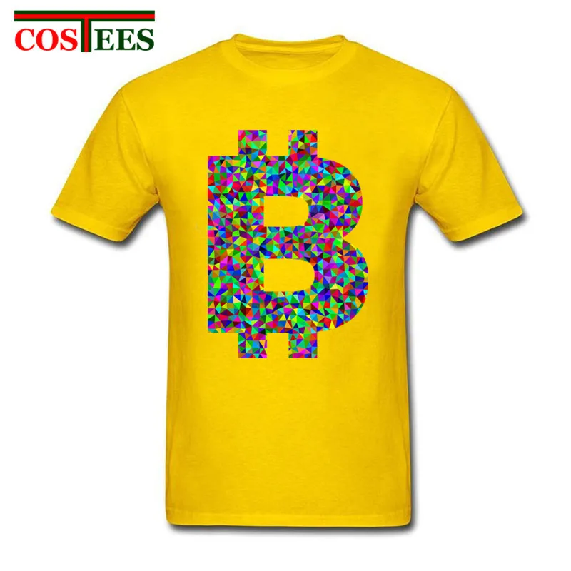 Fractal Poly Prismatic Биткоин забавная футболка Homme De Marque с коротким рукавом 2018 летняя