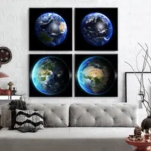 Realist Earth Seven Continents Photograph Home Decor Wall Art Nordic Canvas Painting Vivid Minimalist Picture for Living Room realist interviewing