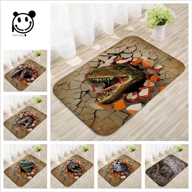 cheap High Quality Terrible Absorbent Mat Super Soft Door Mat Vibrant Tyrannosaur Image Welcome Door Mat Home Decoration Carpet