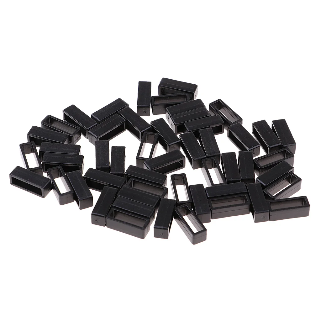 Keeper Belt Loop 50pcs Plastic Keeper Belt Loop Square Loop Buckle Dog Collar Harness Backpack 15/20/25/32mm 