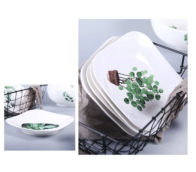 16 шт. Керамическая посуда, креативный набор поддонов, домашняя тарелка, комбинация пластин, наборы посуды, посуда для кухни