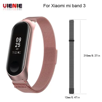 

UIENIE Mi Band 3 Wrist Strap magelet stainless Steel For Xiaomi Mi Band 3 Strap Bracelet Miband 3 Wristbands Pulseira Miband3
