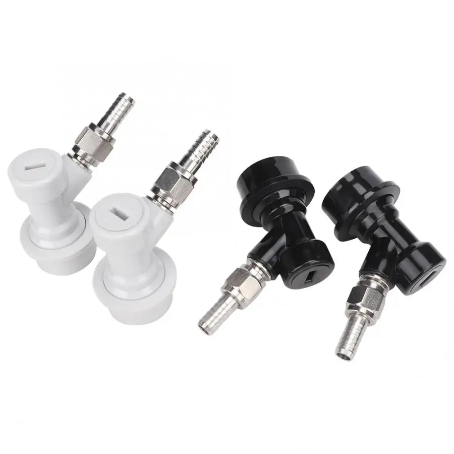 4PCS Threaded Ball Lock Keg Fittings Plastic Connector Beer Brewing Homebrew Accessories with Adapter Clamp