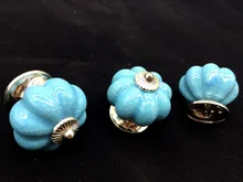 UNILOCK Novo design Único superfície Haplopore Abóbora Cerâmica Puxadores Maçaneta Da Porta Lida Com O Parto de crack Gelo Azul Puxador de Gaveta