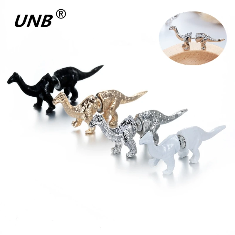 

2016 Personalized Gothic Punk Cool 3D Cuff Earring Stereo cute dinosaur Animal Harajuku Stud Earrings party jewelry accessories