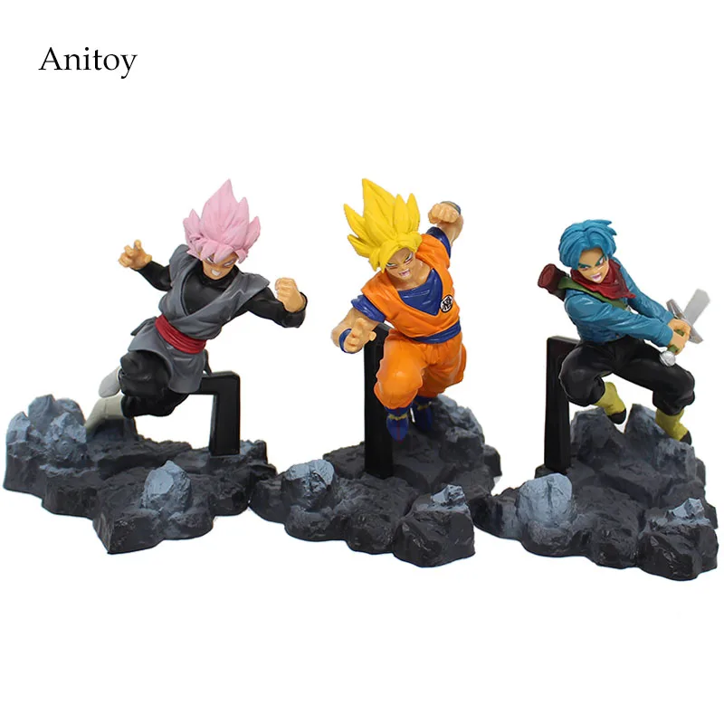 

3pcs/set Dragon Ball Super Son Gokou Trunks Black Gokou PVC Figure Collectible Toy 13cm KT4078