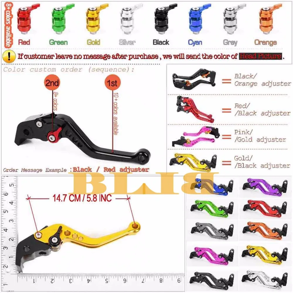 Cores para Kawasaki Longa e Curta Alavancas de Freio de Embreagem Zephyr & Kle500 Kle 500 1991-2007 Cnc Motocicleta Dois Estilos 10 Zr750 zr 750 4 Cheap Alavancas