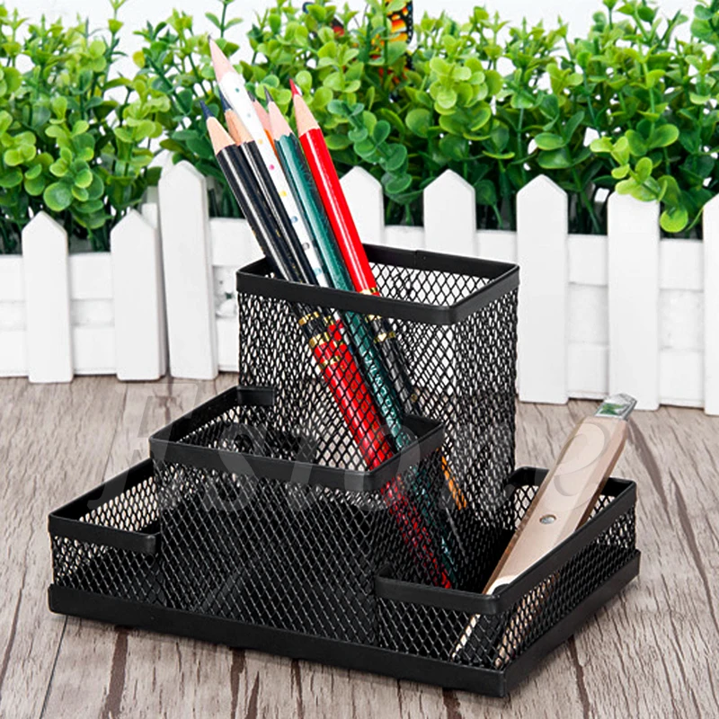 

Better Metal Black Mesh Office Desktop Organizer Pen Pencil Box Stationery Holder Case