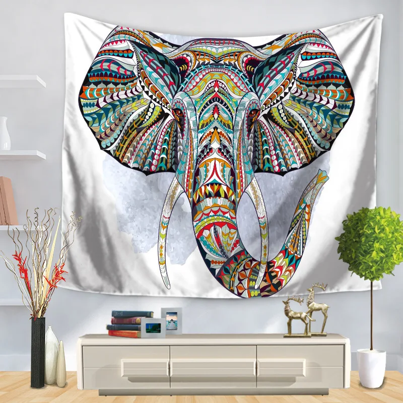 Слон гобелен с животным принтом в индийском стиле настенный хиппи полотенце пляжное Пикник покрывало домашний декор в общежитии этническое покрывало - Цвет: Elephant 06