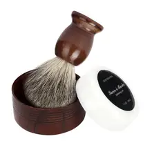Beauty Girl Hot Professional ZY Badger Hair Shaving Brush Natural Wood Mug Bowl Hand Made Soap Barber Set Dec.20