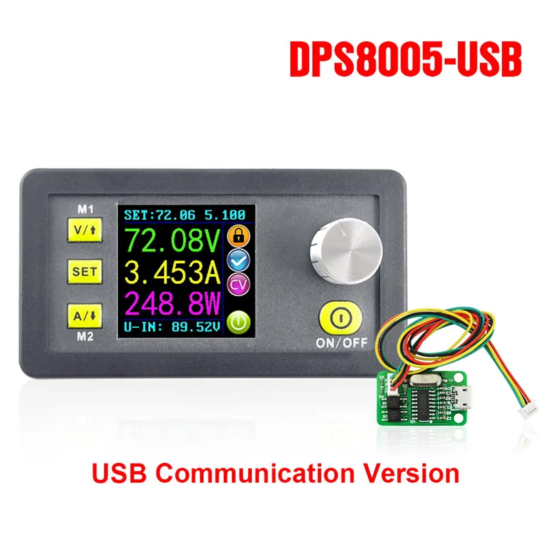 DPS8005 ЖК-цифровой программируемый модуль постоянного напряжения понижающий модуль питания понижающий преобразователь постоянного тока 0-80,00 в 0-5.100A - Цвет: DPS8005 USB