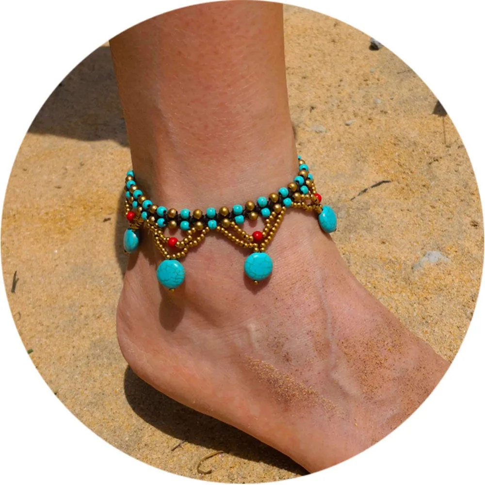 Artilady bohemia anklet bracelet chain foot jewelry for women stone beads summer beach jewelry Dropshipping Artilady bohemia anklet bracelet chain foot jewelry for women stone beads summer beach jewelry Dropshipping