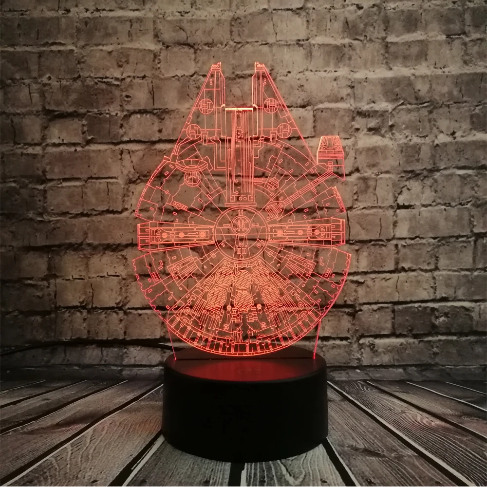 Звездные войны НЛО BB8 R2D2 3D светодиодный светильник крутой мальчик Спальня Ночной