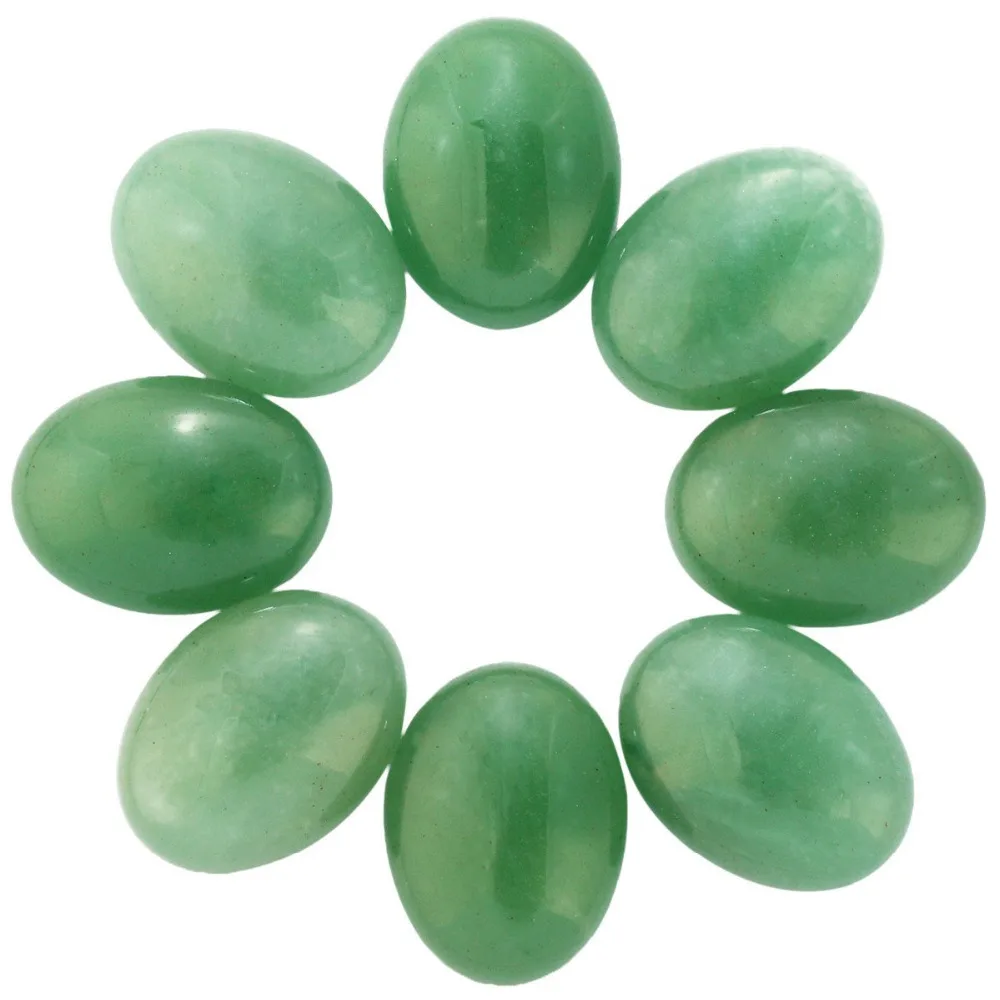 Green Aventurine Cabochons CAB Flatback for Jewelry Making,22x30mm,Pack of 10