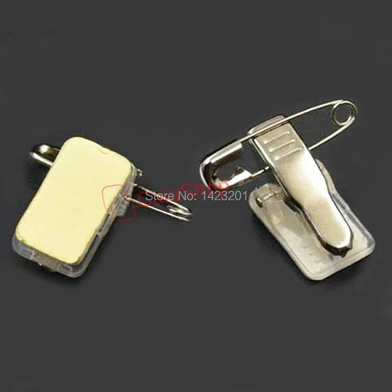 

50 Pcs / Lot Badge Holders Brooches Satety Pin Clip Self Adhesive Sticker For Fixing Name Plate ID Card Tag Lanyard