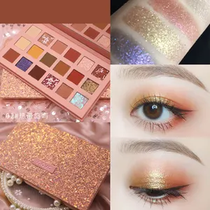 NOVO 18 Colors Glitter Shimmer Matte Eyeshadow Palette Pigmented Metallic Natural Eye Shadow Powder Makeup Nude Eyeshadow Kit
