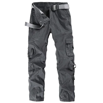 

Brand Men's Cargo Pants with many pockets straight loose military trousers men cotton tactical pants tactical No Belt