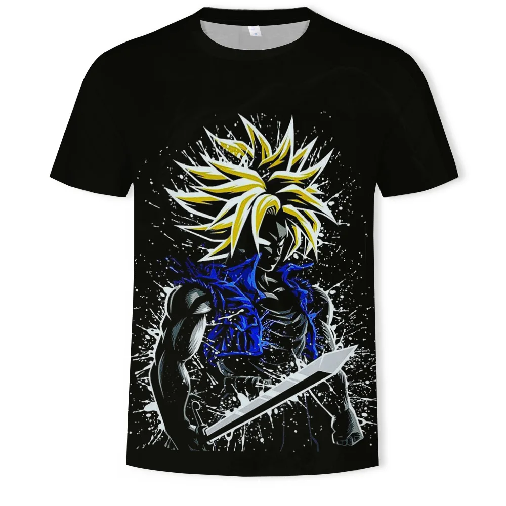 

Dragon Ball Super Saiyan Children 3D Wukong t shirt Black Male/Female Print Dragon Ball T-Shirt Digital Casual T-shirt