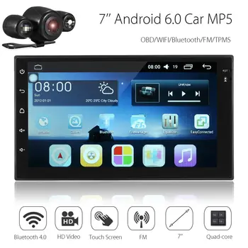 

7 Inch 2 Din Car MP5 Player For Android HD Touch Screen WIFI bluetooth 4.0 Mirror Link Car Black MP5 Player OBD Car Stereo Radio