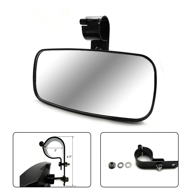 

1 pcs 2" Rearview Side View Mirrors for POLARIS RZR XP 4 1000 900 For Can Am Maverick 2.0" Cage for John Deer For Yamaha Viking