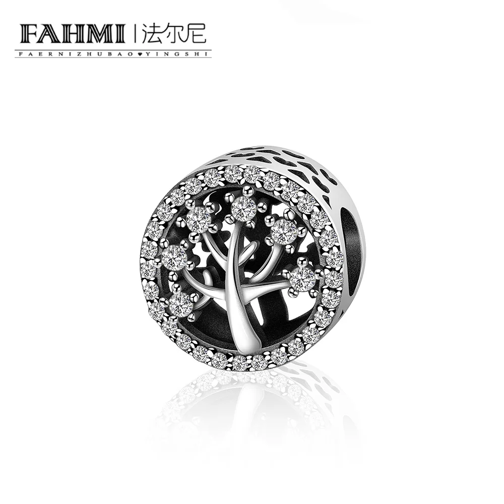 

FAHMI 925 Sterling Silver Family Roots Trees & Engraved Family Forever Charms fit Bracelet Jewelry Accessories Making Y7072