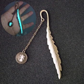 

Leaf Elf Bookmark Label Read Maker Feather Bookmark Luminous Glow In The Dark 4 Styles Vintage Bookmark