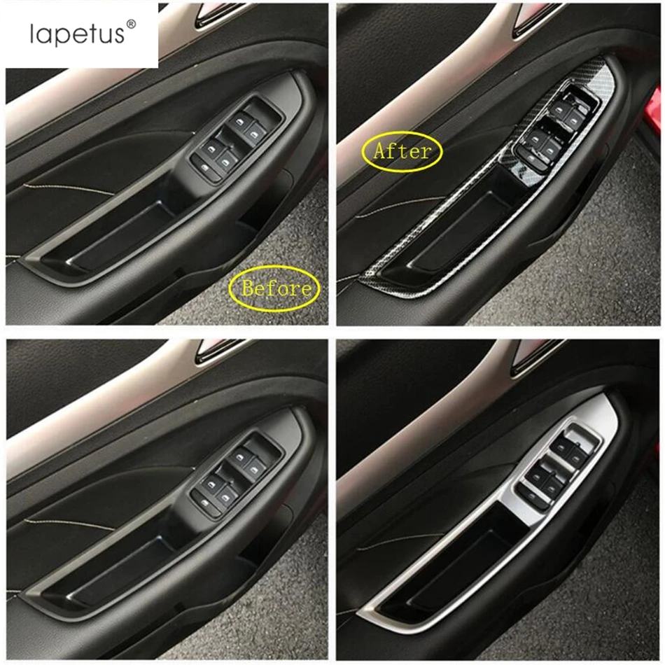 

Lapetus Accessories Fit For MG ZS 2018 2019 2020 ABS Inside Door Handle Panel Surround Window Lift Switch Molding Cover Kit Trim