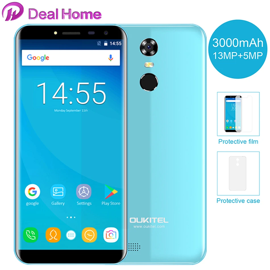 

Oukitel C8 4G 5.5"18:9 Aspect Ratio Infinity Display Smartphone 2GB 16GB Quad Core 3000mAh 13MP+5MP Fingerprint Mobile Phone