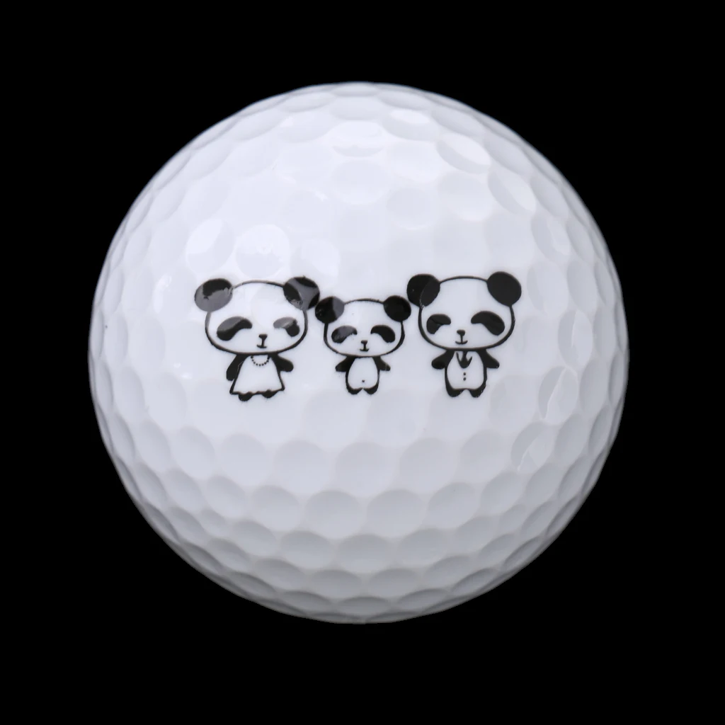 Golf Driving Range Practice Ball Cute Panda Printed Golf Ball Elastic Lightweight Flexible Golf Accessories Ball