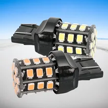 2 шт. T20 7443 W21/5 Вт 33 SMD 2835 Светодиодный красный, Белый автомобиля задние светодиодные лампы 21/5 Вт стоп-сигналы Авто Противотуманные огни поворотники белый цвет красный, желтый 12V