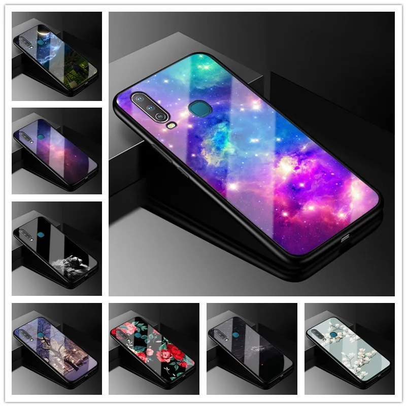 

For Vivo Y17 Case Tempered glass hard back cover For Vivo Y15 Case Soft Bumper for Vivo Y12 VivoY17 1902 Y 17 2019 Phone Cases