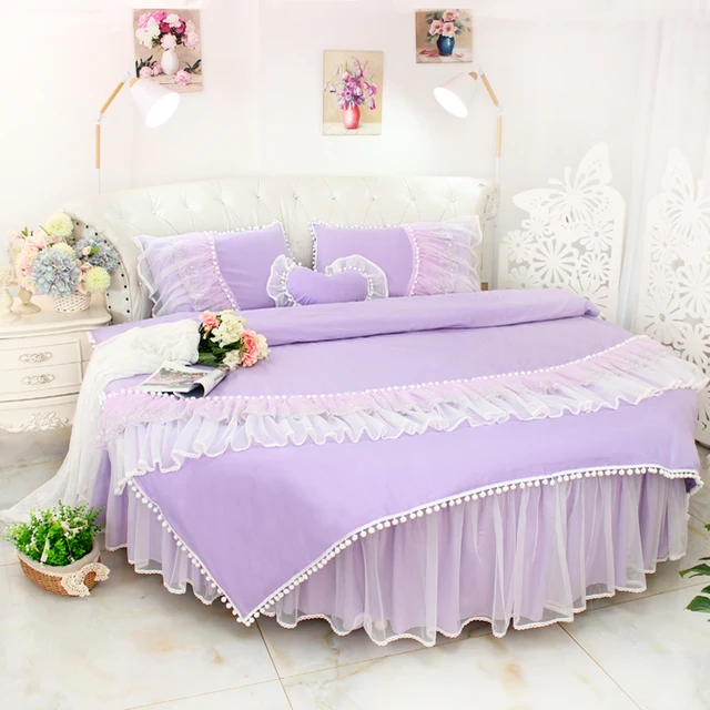 Buy Dreaming Purple LACE Round corner Bed Wedding