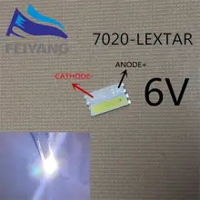 100pcs Lextar светодиодный подсветка 0,5 W 7020 6V холодный белый 40LM lcd подсветка для ТВ приложения