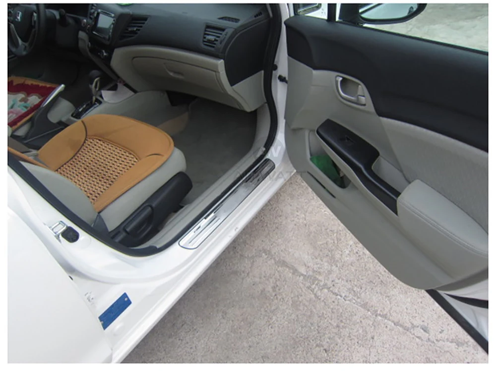AITWATT накладки на пороги для Honda Civic 2006- нержавеющая сталь, Накладка на порог, протектор, приветствуется, накладка на педали, отделка автомобиля, Стайлинг, 4 шт