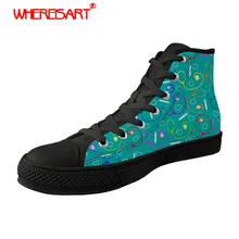 WHEREISART Bonito Dos Desenhos Animados Impressão Calçados vulcanizados Mulheres Enfermeira Enfermeira Sapatilhas Senhoras da Alta-top Sapatos de Lona para Adolescentes Calçado